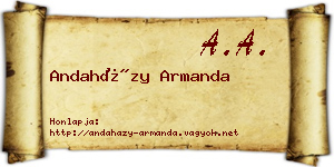 Andaházy Armanda névjegykártya